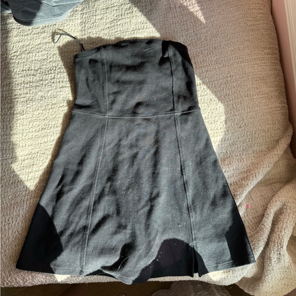 American Eagle Outfitters Black Strapless Dress with Built in Shortd
